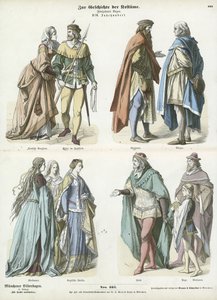 Costumes allemands et anglais, 14ème siècle