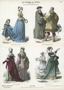 Costumes allemands et français, début 16ème siècle