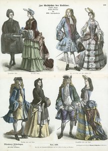 Costumes allemands et français, début 18ème siècle - German School