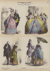 Costumes allemands, seconde moitié du 18ème siècle (gravure en couleur) - German School