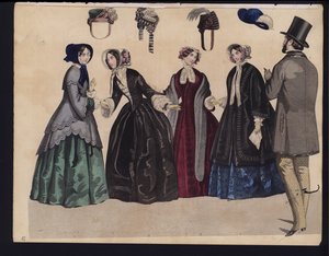 Planche de mode allemande, milieu du XIXe siècle - German School