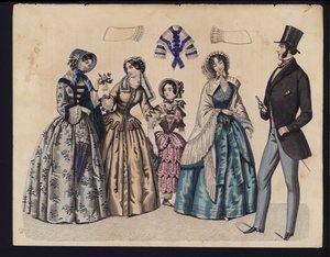 Planche de mode allemande, milieu du XIXe siècle - German School