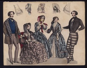 Planche de mode allemande, milieu du XIXe siècle - German School