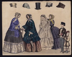 Planche de mode allemande, milieu du 19e siècle - German School