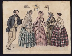Planche de mode allemande, milieu du 19e siècle - German School