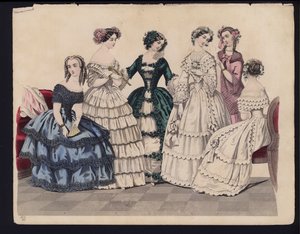 Planche de mode allemande, milieu du 19e siècle - German School