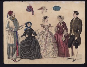 Planche de mode allemande, milieu du 19e siècle - German School