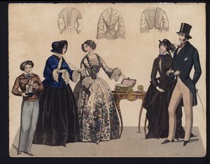 Planche de mode allemande, milieu du XIXe siècle - German School