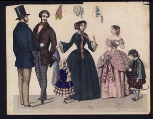 Planche de mode allemande, milieu du XIXe siècle - German School