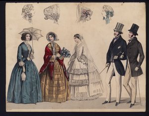 Planche de mode allemande, milieu du 19e siècle - German School