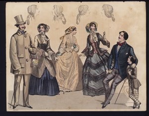 Planche de mode allemande, milieu du 19e siècle - German School