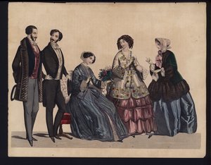 Planche de mode allemande, milieu du 19ème siècle - German School