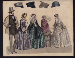 Planche de mode allemande, milieu du 19ème siècle - German School