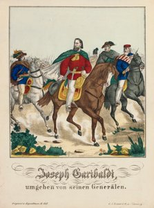 Giuseppe Garibaldi entouré de ses généraux - German School