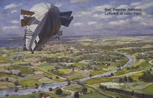 Le dirigeable de Graf Ferdinand von Zeppelin en vol