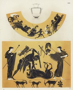 Guerrier grec et lion - German School