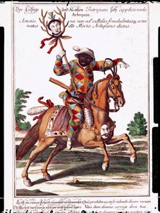 Arlequin à cheval - German School