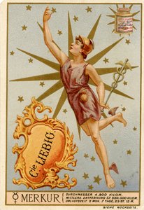 Corps célestes, carte Liebig - German School