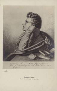 Heinrich Heine (1797-1856), poète allemand (lithographie) - German School