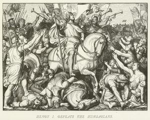 Henri Ier défait les Hongrois - German School