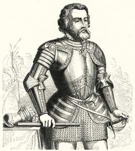 Hernan Cortes, conquistador espagnol - German School