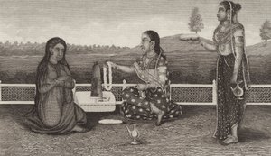 Vénération hindoue des morts, Inde. Illustration pour Bilder-Atlas - German School