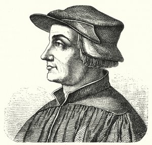 Huldrych Zwingli, figure de proue de la Réforme en Suisse (gravure) - German School