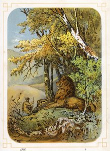 Chasseur approchant un lion - German School