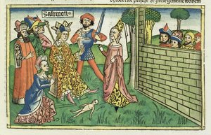 1 Rois 3:16-28 Jugement de Salomon, de la Bible de Nuremberg (Biblia Sacra Germanaica) - German School