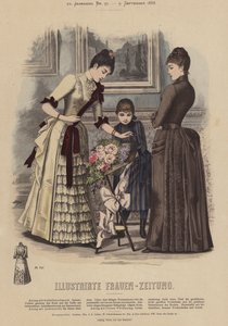 Illustration pour Illustrirte Frauen-Zeitung (lithographie en couleur) - German School