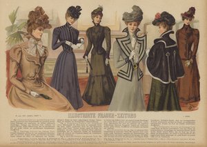 Illustration pour Illustrirte Frauen-Zeitung - German School