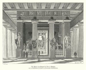 Intérieur du Temple de Zeus à Olympie, Grèce antique - German School