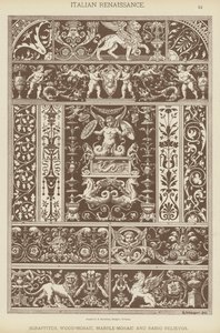 Renaissance italienne, Sgraffites, Mosaïque de bois, Mosaïque de marbre et Bas-reliefs - German School