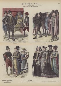 Costumes italiens, fin du XVIe siècle (gravure en couleur) - German School