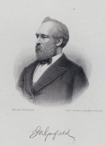 James A Garfield, homme politique américain et 20e président des États-Unis (gravure) - German School