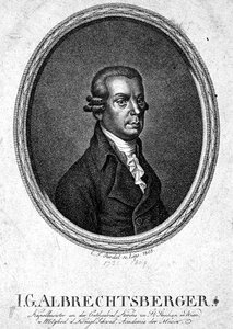 Johann Georg Albrechtsberger (1736-1809) gravé par C.F. Riedel - German School