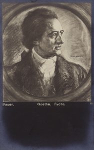 Johann Wolfgang von Goethe (1749-1832), poète, romancier et dramaturge allemand (lithographie) - German School