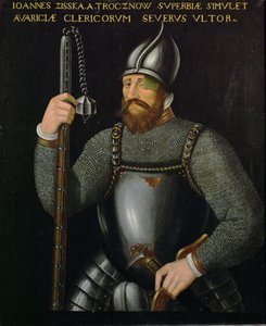 Johann Ziska von Trocnov, chef des Hussites et des Taborites de Bohême qui a remporté deux batailles contre les armées impériales en 1420 et 1422 ... - German School