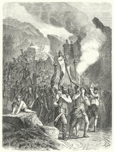 Josué menant les Israélites en Terre Promise (gravure) - German School