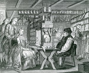 La Pharmacie Rustique, gravure de Bartolomaus Hubner (1727-1795), 1774 - German School