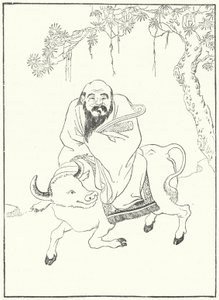 Laozi, ancien philosophe chinois, sur un buffle d