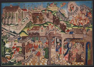 Tapisserie de Lazare, Bâle, vers 1500 (lithographie couleur)