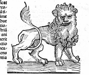 Le Lion - dans Traité par Johannes Angeli De Magnisconnectionibue annorum revolutionibus ac eorum pefectionibus. Augsbourg, Erhard Ratdolt - German School
