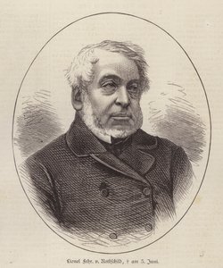 Lionel de Rothschild, banquier, politicien et philanthrope britannique (gravure) - German School