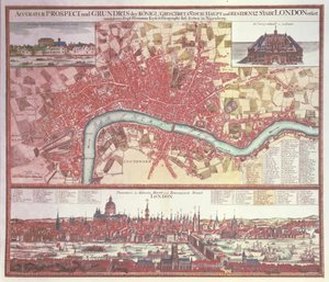 Carte de Londres (gravure en couleur)