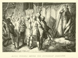 Marie-Thérèse devant les magnats hongrois - German School