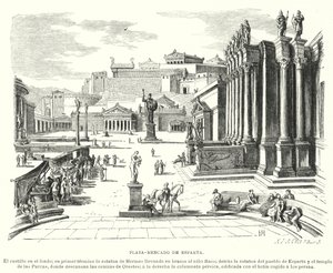 Place du marché de Sparte, Grèce antique - German School