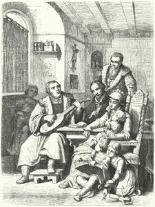 Martin Luther chez lui avec sa famille