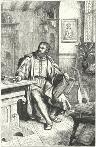 Martin Luther traduisant la Bible en allemand - German School