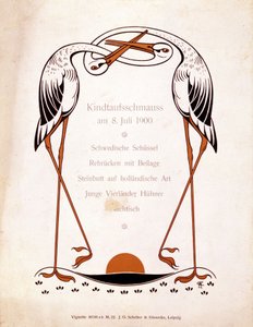 Menu pour un repas de baptême. Allemagne, 8/07/1900.